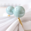 Wholesale Hotel Wedding Table Decoration Metal Alloy White Pearl With Gold Napkin Ring