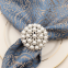 Factory Custom Rhinestone Gold Silver Napkin Ring With White Pearl Decoration