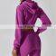 Full Zip Up Crop Tops Women'S Hoodies New Arrival Fleece Drawstring Tight Pullovers 50cotton 22polyester
