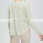 Wholesale Fashion Lightweight Long Sleeve Loose Casual T-Shirt Women Gym Yoga Wear Oversize Sports Shirt Workout Swearthirt