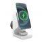 Custom 3 in 1 Stand Up Wireless Charger Station Fast Wireless Mobile Phone Charger Adapter For Iphone For Airpods