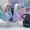 Gradient Design Colorful Microphone Headset Noise Cancelling Over Ear Headphones Cartoon BT Stereo Headphone