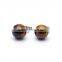 Round Shape Black Agate Natural Stone Stud Earrings SMJ0163