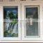 window blind or shutter constructed from angled slats of platic