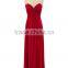 Lady's poly georgette long red evening dress