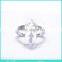 925 sterling silver heart shape key charming ring design for girl with cz stone