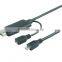 HIGH QUALITY 4Kx2K (3D supported), MHL3.0 Micro USB TO HDM I Adapter Cable for Samsung S4/S5