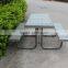Powder coated perforated steel picnic table set outdoor metal table and benches