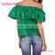 Newest dropship free shipping women ruffle neck tops and blouses