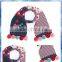 pom pom tassels design knit scarf,multicolor knitted scarf ,flower scarf knitting pattern