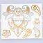 Wholesale radiant metallic temporary tattoos flash gold body art tattoos water transfer jewelry tattoos manufacturer