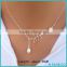 Simple Design Freshwater Pearl Pendant Necklace Fashion Silver Leaf Imitation Pearl Drops Leaf Necklace For Women Jewelry 2016