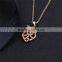 High quality jewelry beautiful pave cz owal pendant necklace for women