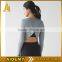 Classical women gray color plain long sleeve yoga gym t shirts seamless