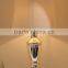 Luxembourg thicken chrome base gold mirrored table lamps with white barrel fabric lamp shade CE certificate