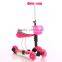 Child 3 in 1 adjustable kick scooter/kid kick foot scooter 3 wheels/wholesale cheap kids kick scooter