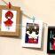 Wholesale hanging paper photo frame with hemp rope clamp