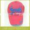 pink color prewashing baseball cap, 3D applique embroider baseball cap for grils