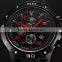 CURREN Black Red Auto Date Display Analog Stainless Steel Strap Male Clock Quartz Sport Men Wrist Watch