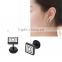 The corners of quadrilateral with circular stainless steel earring stud