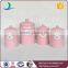 Pink ceramic storage container sets biscuit tea sugar and coffe jars