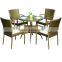 Gold Garden Rattan Big Leisure Table, Plastic Garden Table