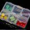 cy275 Mini Portable Clear Empty Braille 6 Cells Pill Medicine Drug Storage Case Box