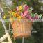 Removable woven wicker bicycle basket