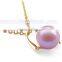 14k solid gold 8-9mm AAA round freshwater pearl necklace