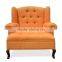 Sofa Chair For Living Room, Decorated With Button - tufting Back and Arm Rest Orange Color