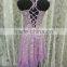Yifusha women purple floral lace clothing for dance QQ023
