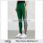 Wholesale Women Apparel Side-Striped Concealed Zip Green Jersey Leggings Trousers(DQE0352P)