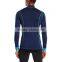 half zip men base layer compression sports shirts with flat lock stitching