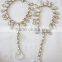 GOLD tone Tcrystal beads PAYAL Anklets toe ring barefoot sandal