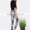 New Design Cut Out Women Fitness Joggers NAVY 95% Polyester 5% Spandex Custom Digital Print Jogging Skinny Pants