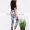 New Design Cut Out Women Fitness Joggers NAVY 95% Polyester 5% Spandex Custom Digital Print Jogging Skinny Pants