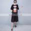 Summer 2017 korean loose ladies dress women super plus size printed dress maternity clothing