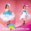 Hottest Royalblue Rosette Feather Long Dress Baby Girl Party Dress