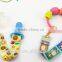 Top quality polyester material leash, rubber band plastic/metal nipple pacifier clips