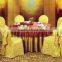 100% polyester plain white banquet chair cover with bow and ruffles