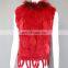 Factory direct supply genuine rabbit fur gilet with fur tassel handmade