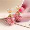 Rhinestones Gold Candy Earrings Shambhala Ball Transparent Stud Earrings