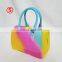2020 PVC Handbag Sandals Set Ladies Female Rainbow Jelly Purse and Matching shoes Set