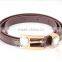 Children skinny shinny PU waist belt with big stone attached buckle