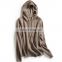 Women Fashion Cashmere Wool Ribbed Knit Casual Pullover Hoodie