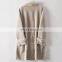 Ladies Winter Sheep Skin Leather Long Coat with Fur
