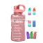 64oz motivational big capacity workout durable protein portable blank pink water poly-clear 24oz fitness bottles