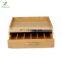 36 Capacity Bamboo K-Cup Single Serve Coffee Pod Storage Drawer Tea Bag Coffee Capsule Drawer Organizer with Lip Panel