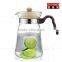 promotional glass kettle, transparent glass water pot, water bottle