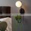 Modern LED Wall Lamp Living Room Balcony Bedroom Glass Ball Plant Creative LED Sconce Wall Light
